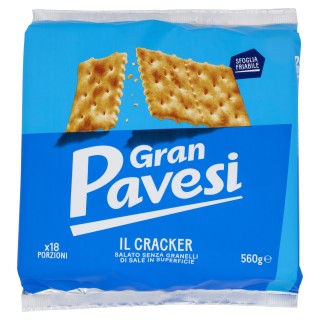 Gran pavesi il cracker senza granelli di sale in superficie 560 gr