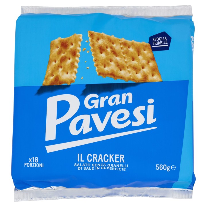 Gran pavesi il cracker senza granelli di sale in superficie 560 gr