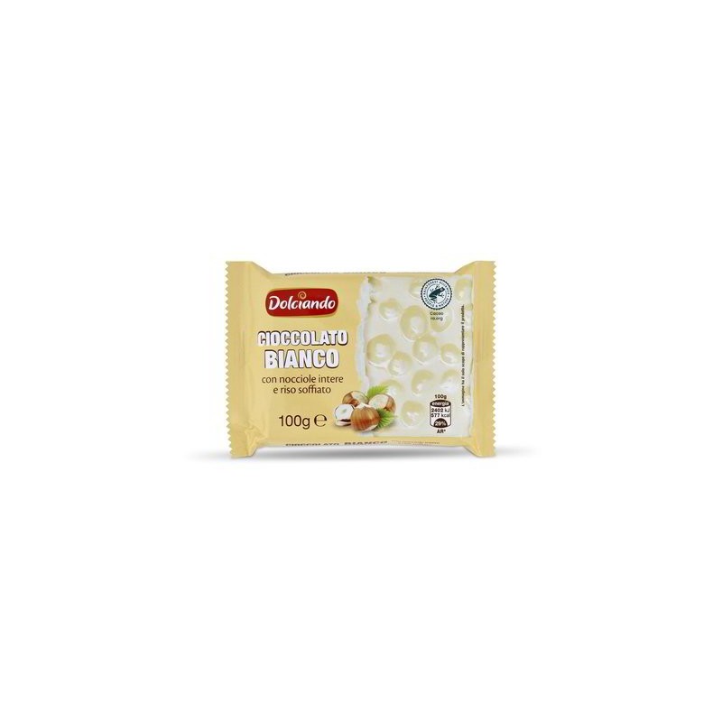 CHOCOLAT BLANC AUX NOISETTES ENTIÈRES 100 G