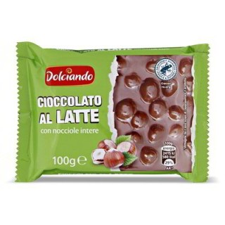 CIOCCOLATO AL LATTE CON NOCCIOLE INTERE 100 GR