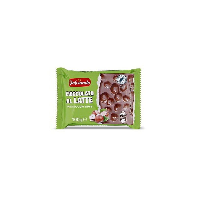 CHOCOLAT AU LAIT AUX NOISETTES ENTIÈRES 100 G
