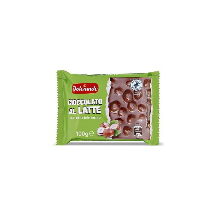 CIOCCOLATO AL LATTE CON NOCCIOLE INTERE 100 GR