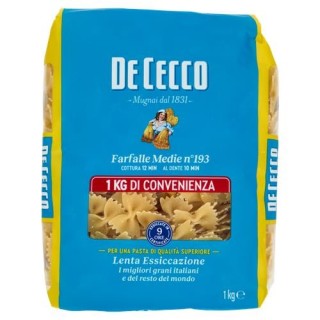PASTA DE CECCO FARFALLE MEDIE N° 193 1 KG