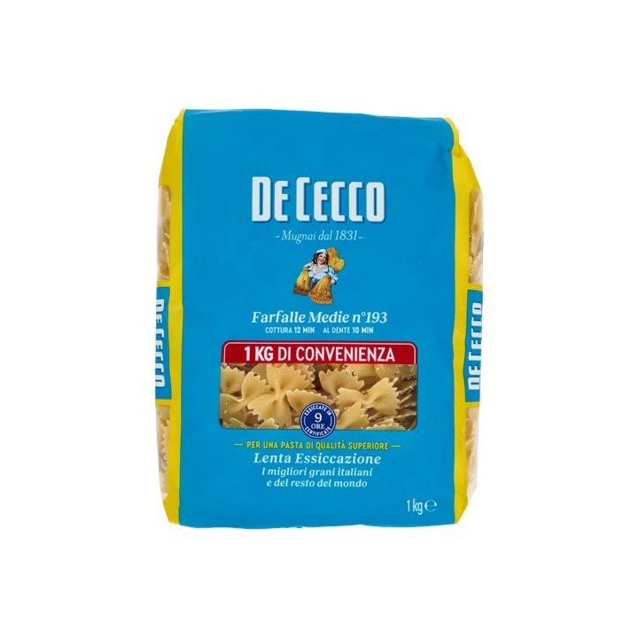 PASTA DE CECCO FARFALLE MEDIE N° 193 1 KG