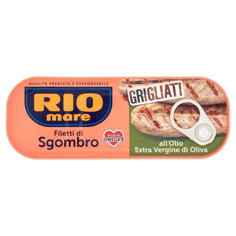 RIO MARE FILETS DE MAQUEREAU GRILLÉS À L’HUILE D’OLIVE VIERGE EXTRA 120 GR