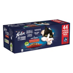 PURINA FELIX LES GOURMANDISES EN GELÉE ASSORTIES 44 X 100 GR
