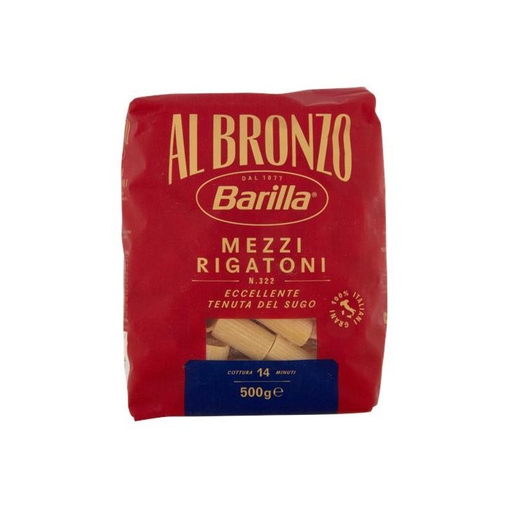 Barilla Al Bronzo Pasta Mezzi Rigatoni 500g